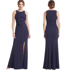 JS Collections Size 2 Leona Bow Sleeveless Gown Midnight